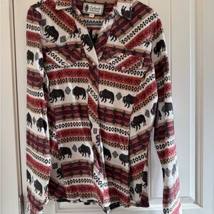 Outback Women's Patterned Blouse - Red and Black